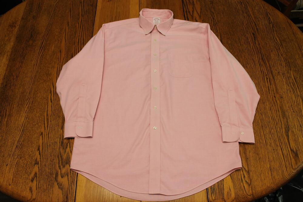 Brooks Brothers Shirt Mens Extra Large Pink Madison Supima Non Iron Button Down